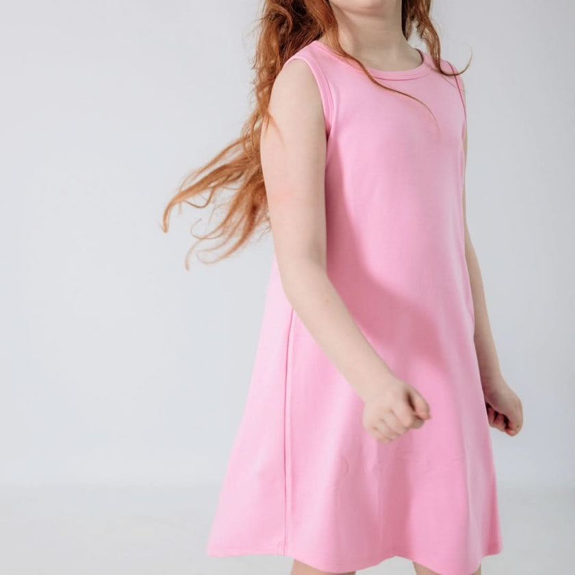 Youth Bamboo Tank Shift Dress | Taffy Pink