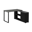 Bureau d'ordinateur moderne en coin de couleur gris et noir (I 7433)