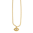 PROTACTOR Gold: Zirconia (CZ) Embellished Evil Eye Chain Necklace