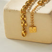 Style KOVVUR: Retro Twin Chain Necklace in Gold