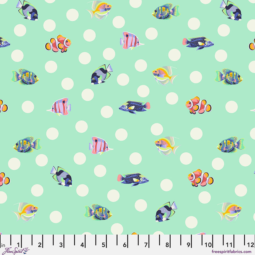 Tula Pink - Floral Reef - School Crossing - Seafoam - PWTP268.SEAFOAM