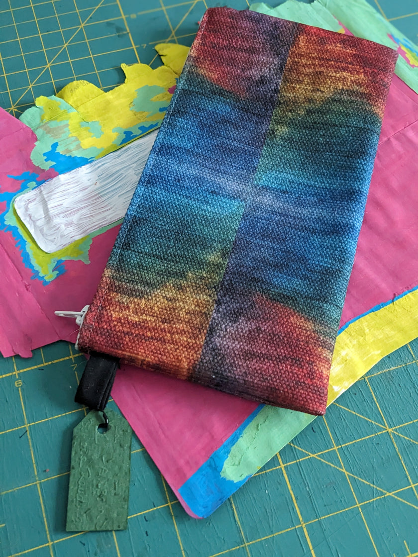 Zippered Cotton Canvas Pencil Case | Painted