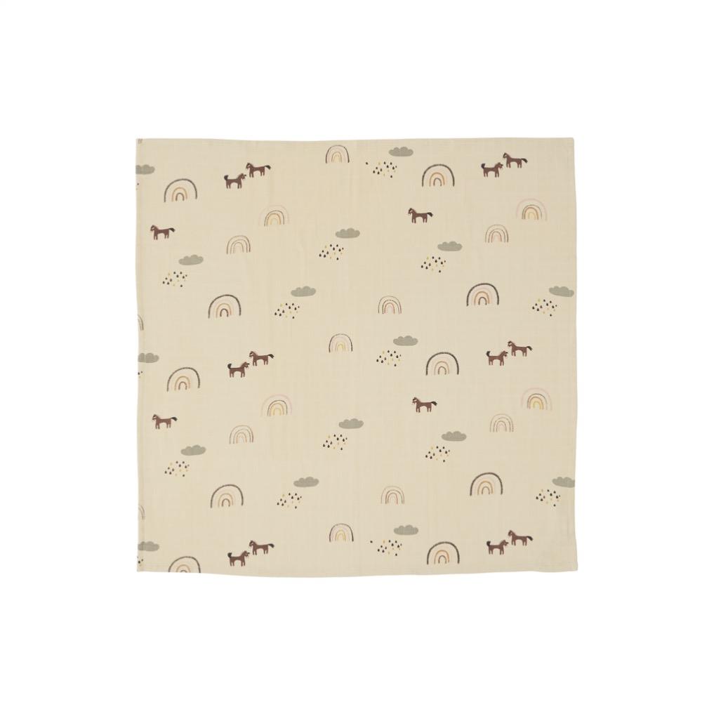Muslin Square - Rainbow - Pack of 3 - Rose