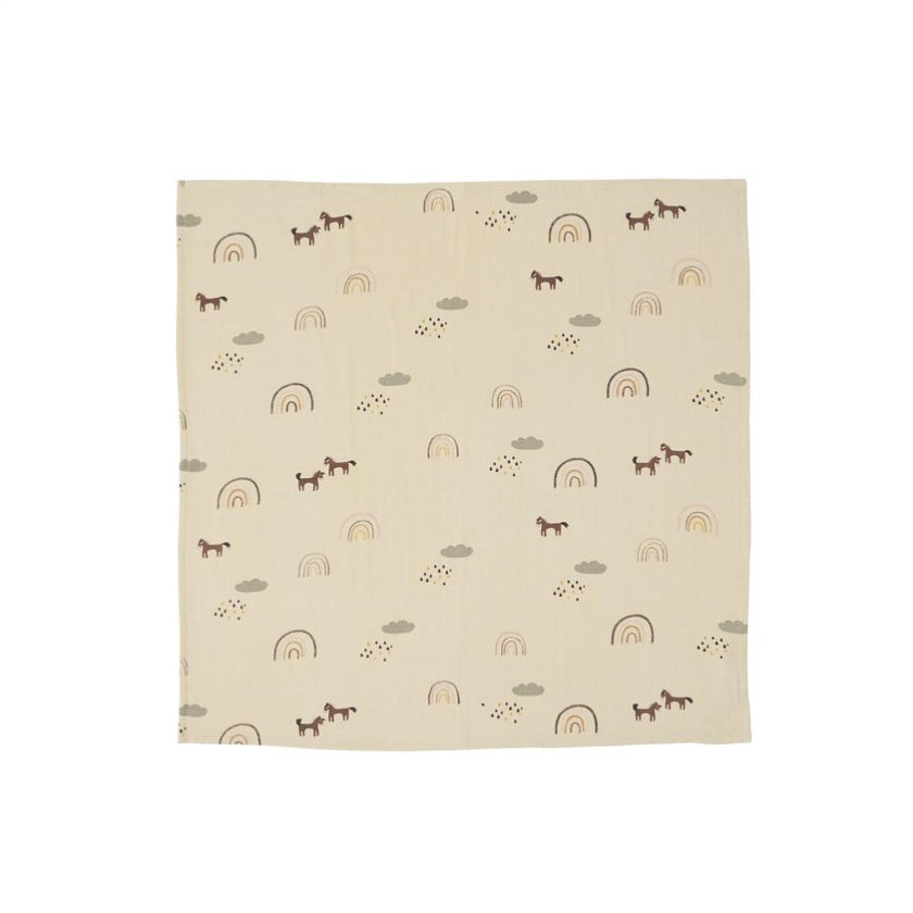 Muslin Square - Rainbow - Pack of 3 - Rose