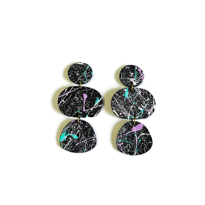 Paint Splash Earrings Handmade