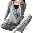 Pajamas For Women Long Sleeve With Chest Pad
