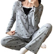Pajamas For Women Long Sleeve With Chest Pad