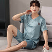 Pajamas Short-sleeved Shirt And Shorts Loose Ice Silk Suit Homewear