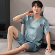 Pajamas Short-sleeved Shirt And Shorts Loose Ice Silk Suit Homewear