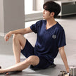 Pajamas Short-sleeved Shirt And Shorts Loose Ice Silk Suit Homewear