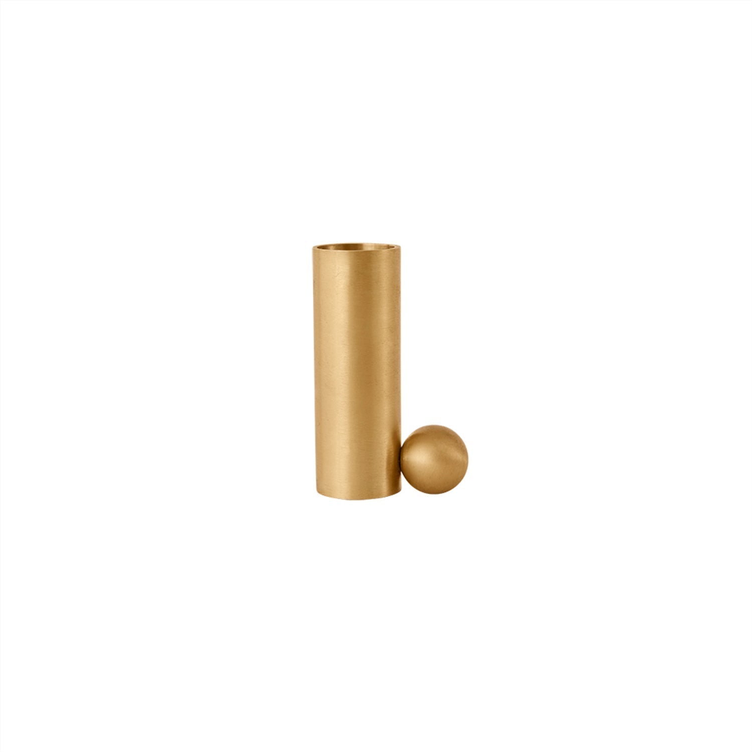 Palloa Solid Brass Candleholder - High - Brushed Brass