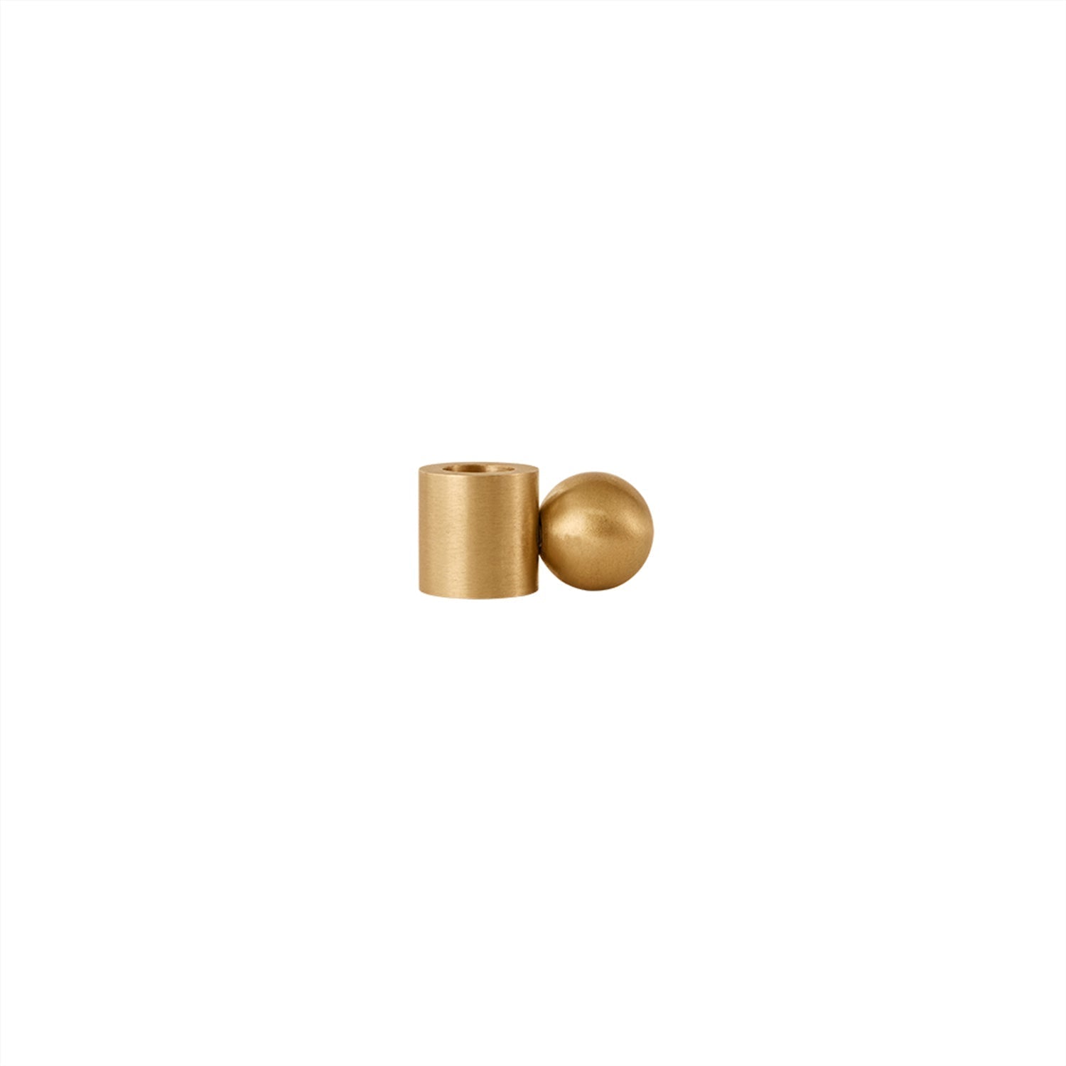 Palloa Solid Brass Candleholder - Low - Brushed Brass