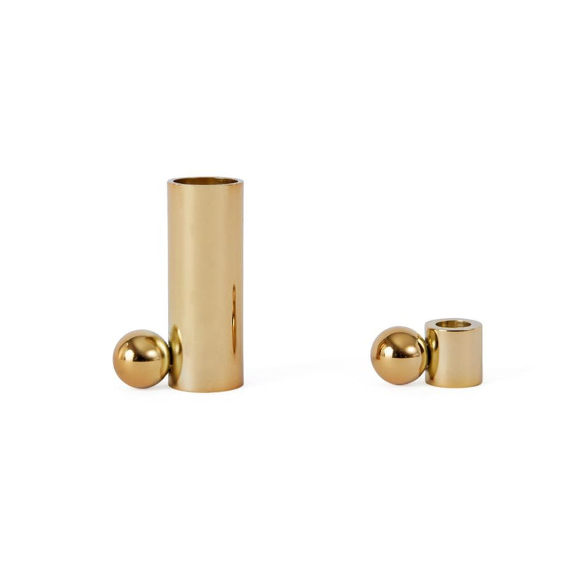 Palloa Candleholder - Low - Brass