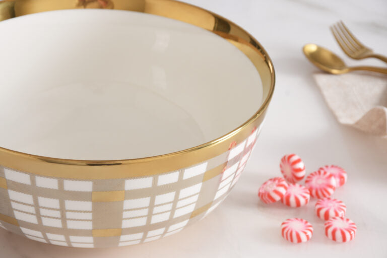 Pampa Bay - For the Holidays Plaid Large Bowl