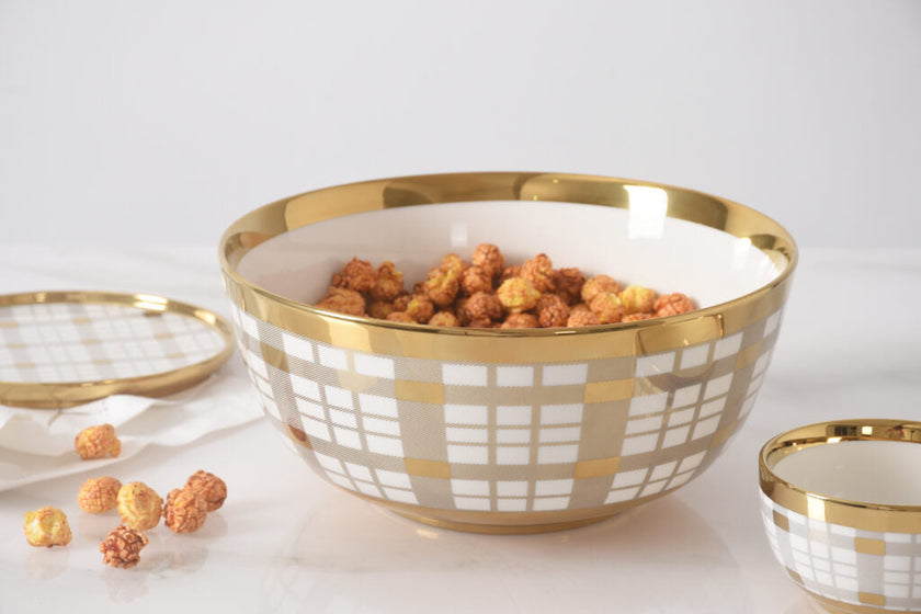 Pampa Bay - For the Holidays Plaid Large Bowl