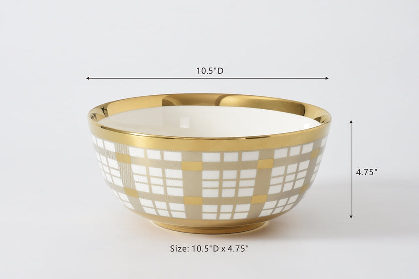 Pampa Bay - For the Holidays Plaid Large Bowl