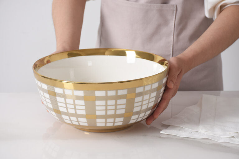 Pampa Bay - For the Holidays Plaid Large Bowl
