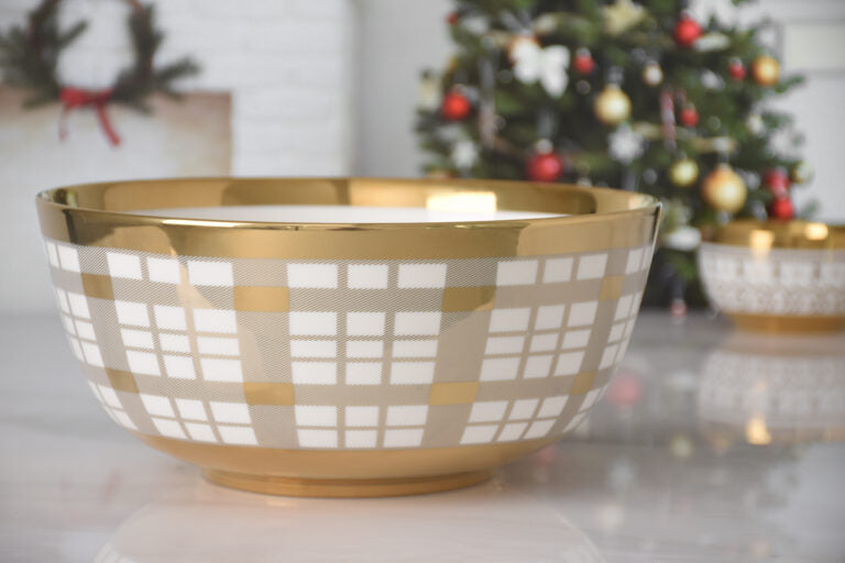 Pampa Bay - For the Holidays Plaid Large Bowl