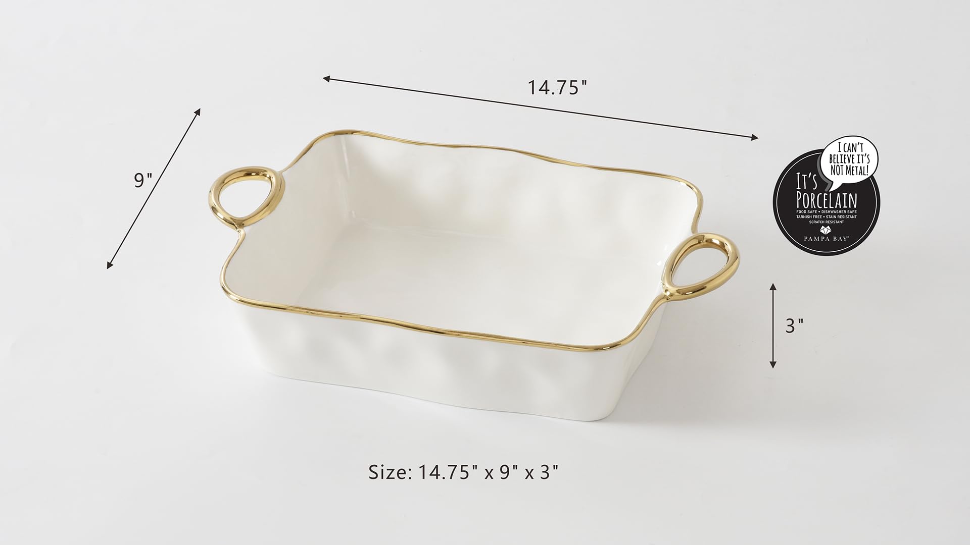 Pampa Bay - Golden Handles Rectangular Baking Dish