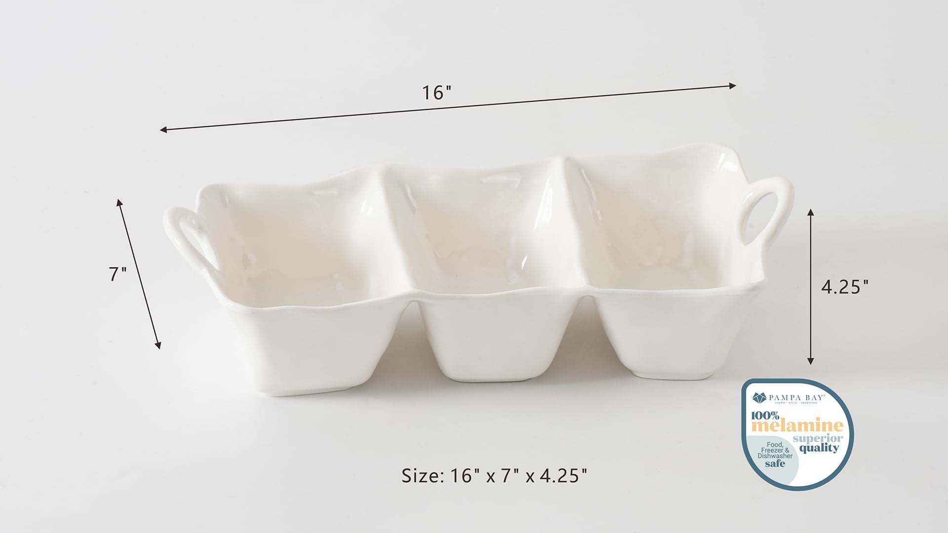 Pampa Bay - Waves Melamine 3-Section Serving Piece