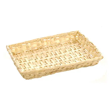 Panier rectangulaire en osier naturel
