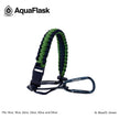 AquaFlask 14–64 oz Paracord Handle with Carabiner Clip – Durable Carry Strap for Water Bottles