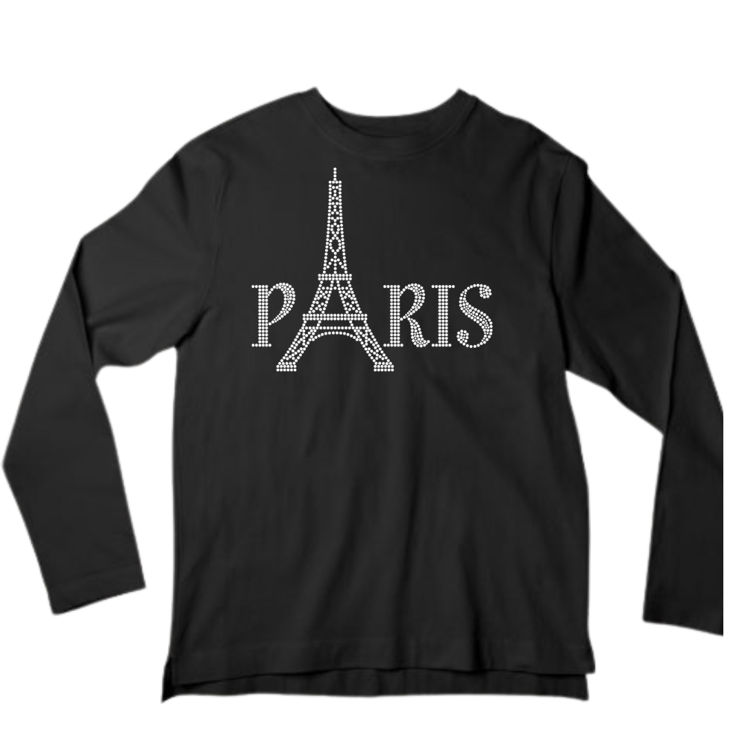 PARIS Rhinestone Shirt – French Chic Sparkle Bling Tee | Blingdazzel
