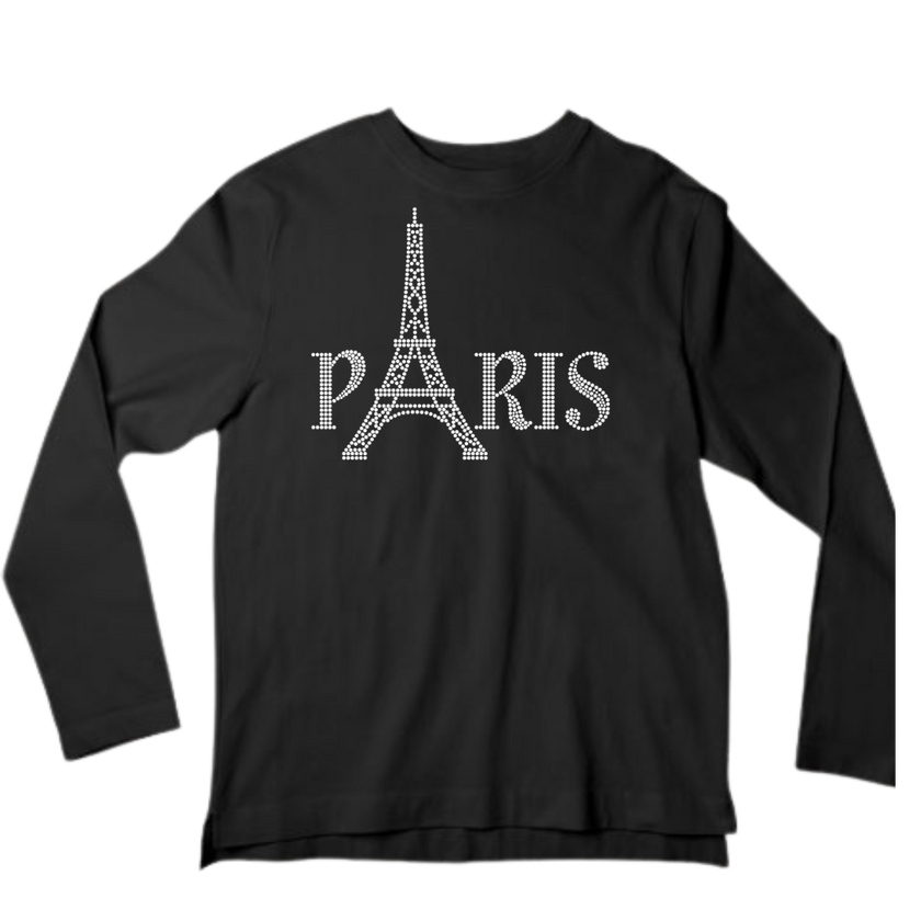 PARIS Rhinestone Shirt – French Chic Sparkle Bling Tee | Blingdazzel