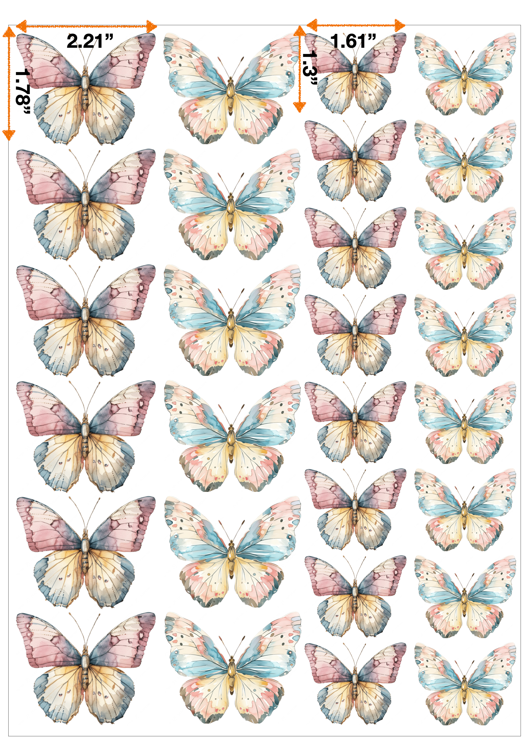 Edible Butterflies Cake Decorations