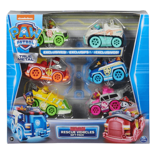 Paw Patrol - True Metal Neon 6Pc Gift Pack
