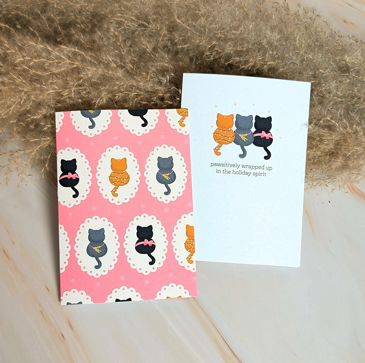 Pawsitively in the Holiday Spirit Mini Cat Card