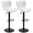 Avion Counter/Barstools with Adjustable Height and Swivel-Set of 2-White
