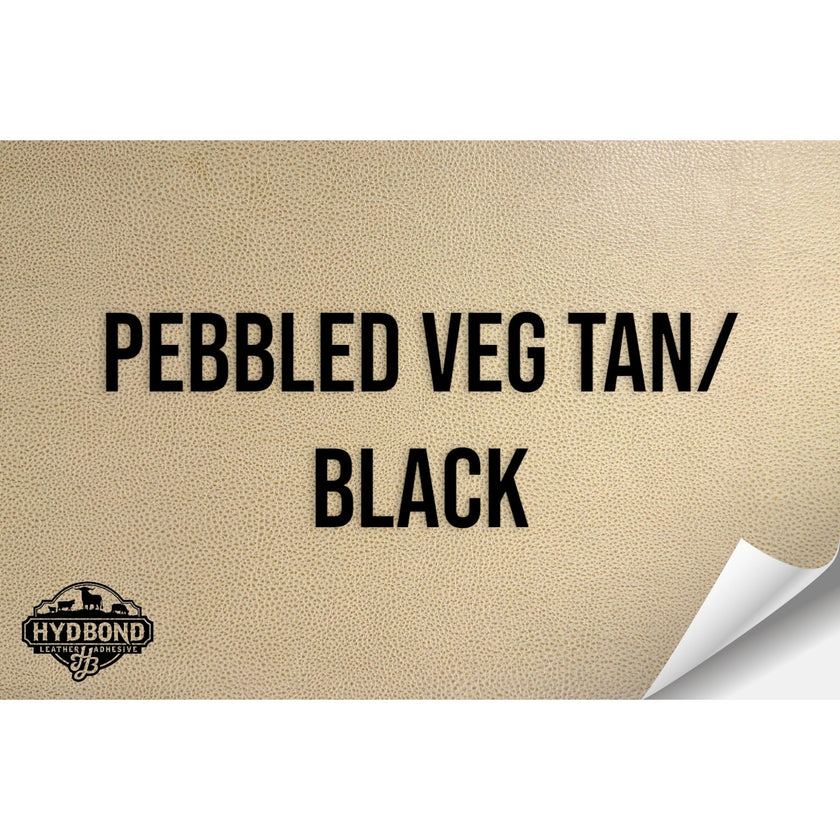 PEBBLED VEG TAN/BLACK WITH ADHESIVE HYDBOND LEATHERETTE SHEET (12