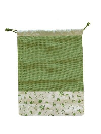 Pebbly - Sac à légumes bio vert 30x40cm en coton