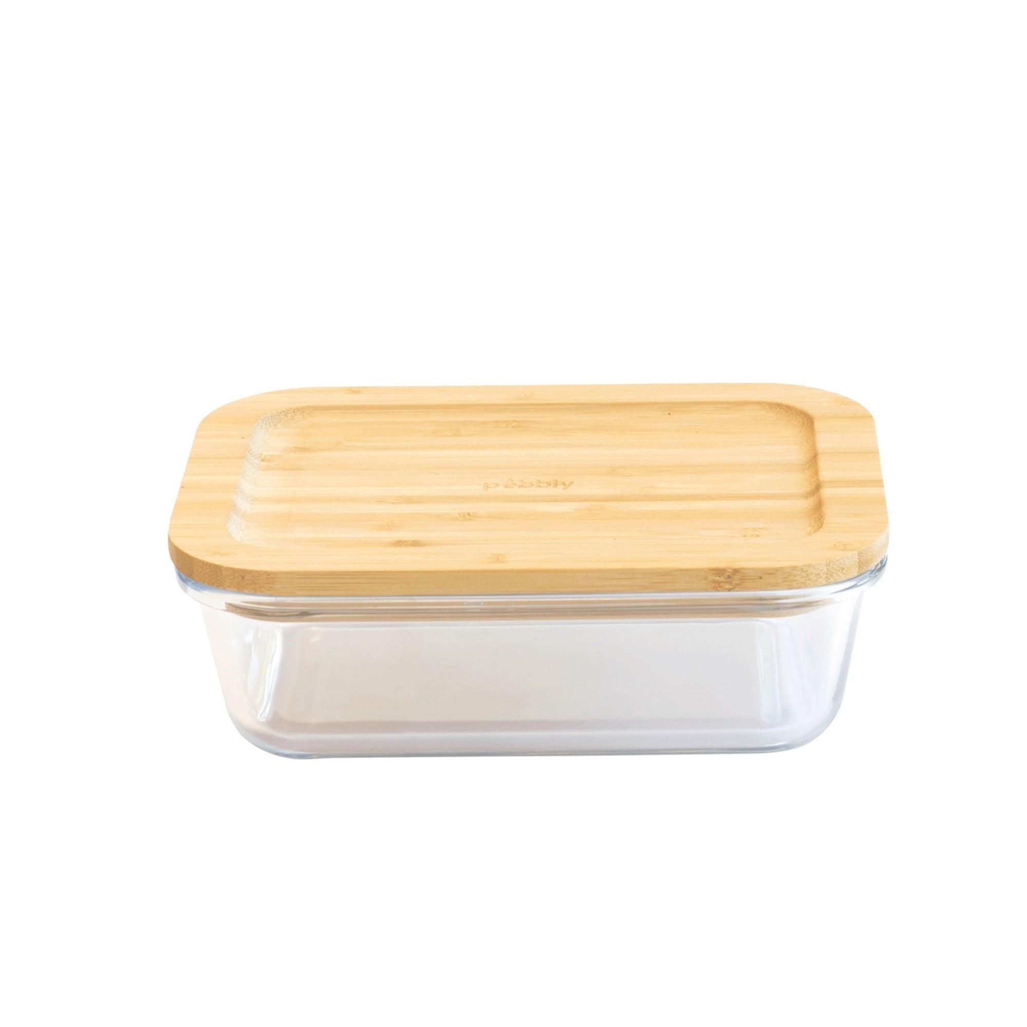 Pebbly - Boîte rectangulaire avec couvercle en bambou