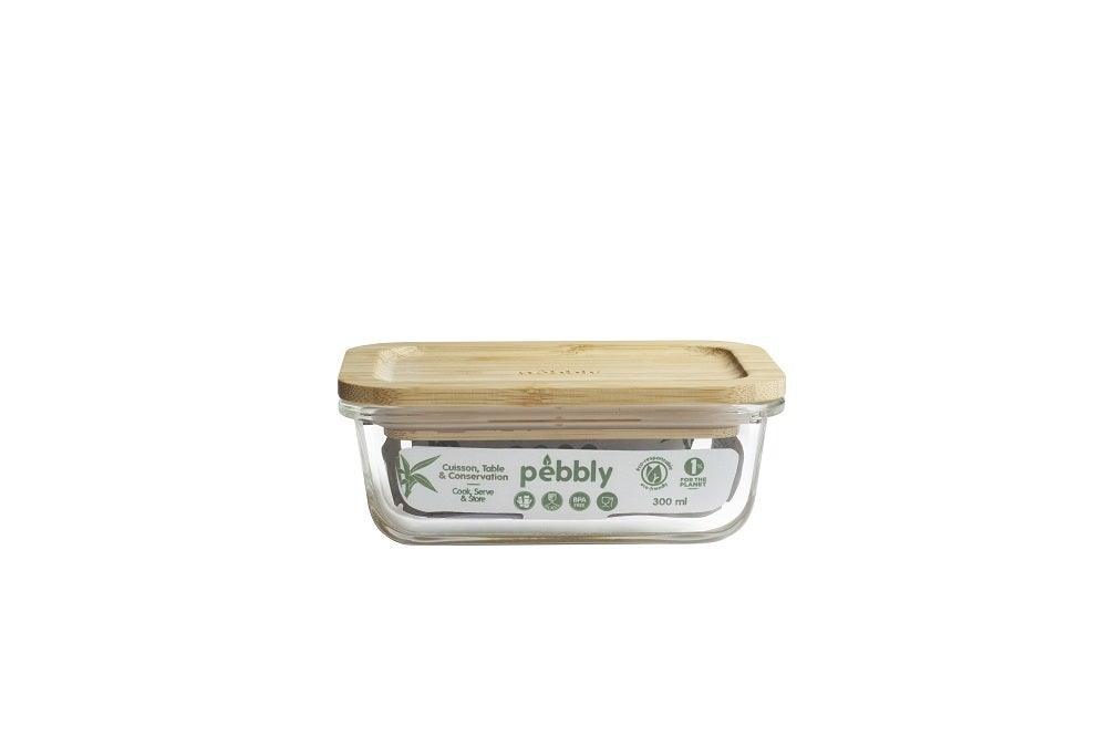Pebbly - Boîte rectangulaire avec couvercle en bambou