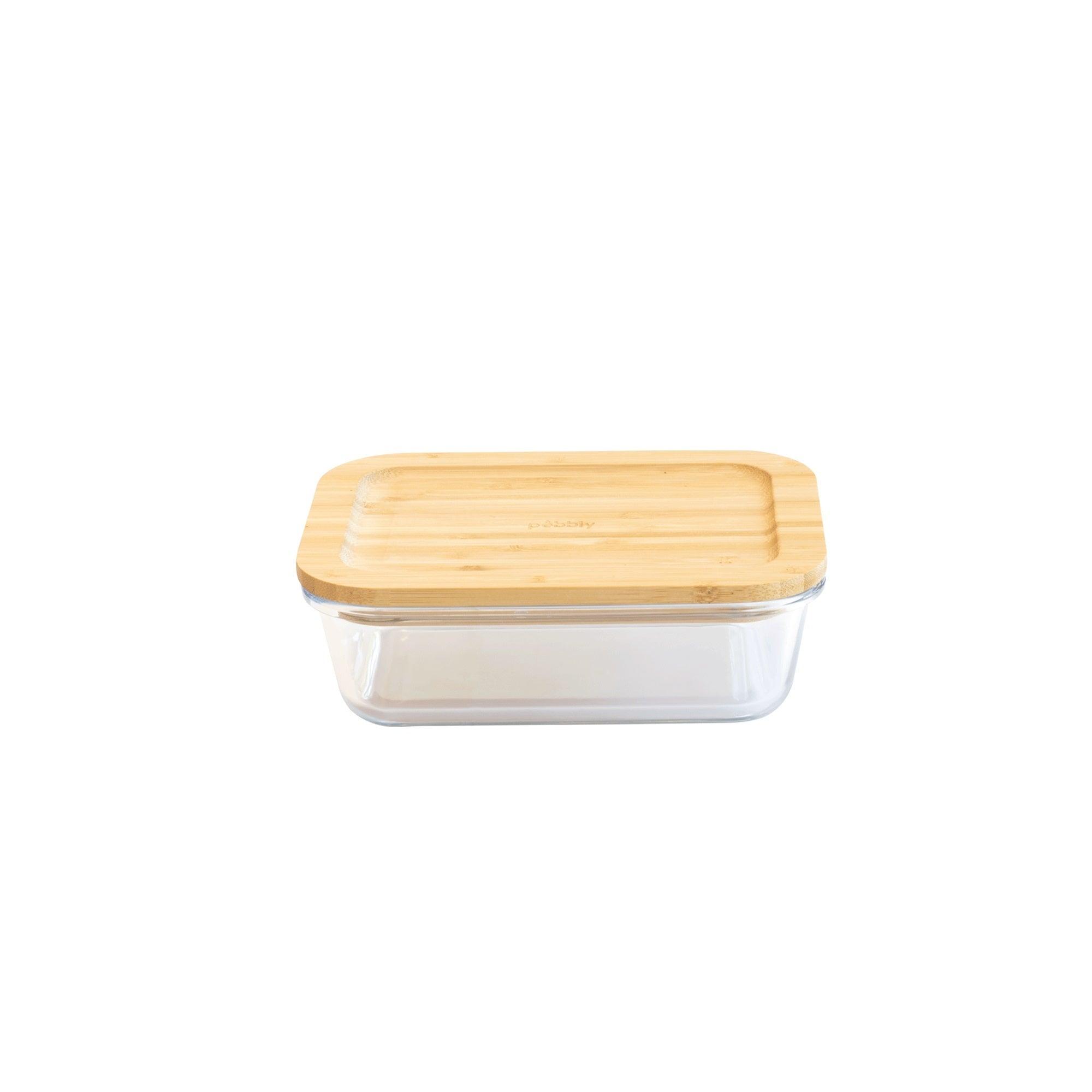 Pebbly - Boîte rectangulaire avec couvercle en bambou
