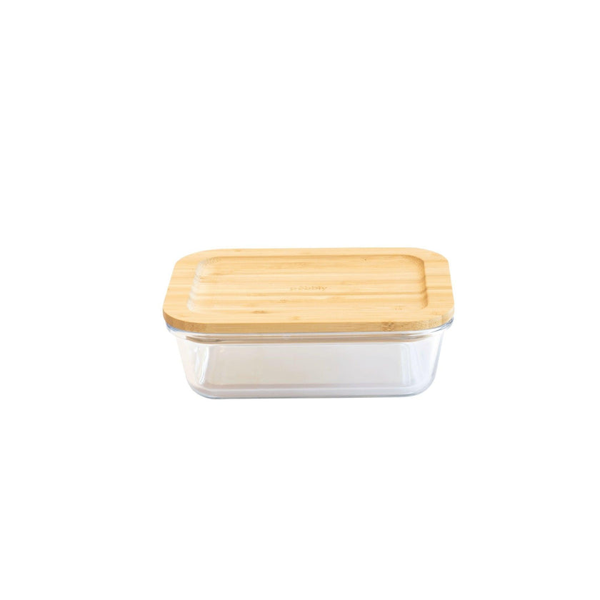 Pebbly - Boîte rectangulaire avec couvercle en bambou