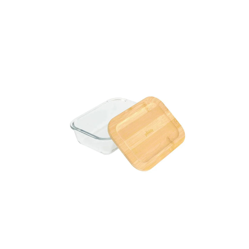 Pebbly - Boîte rectangulaire avec couvercle en bambou