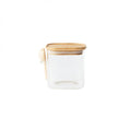 Pebbly - Tall Canister W/Measuring Spoon Glass W/Bamboo Lid