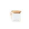 Pebbly - Tall Canister W/Measuring Spoon Glass W/Bamboo Lid