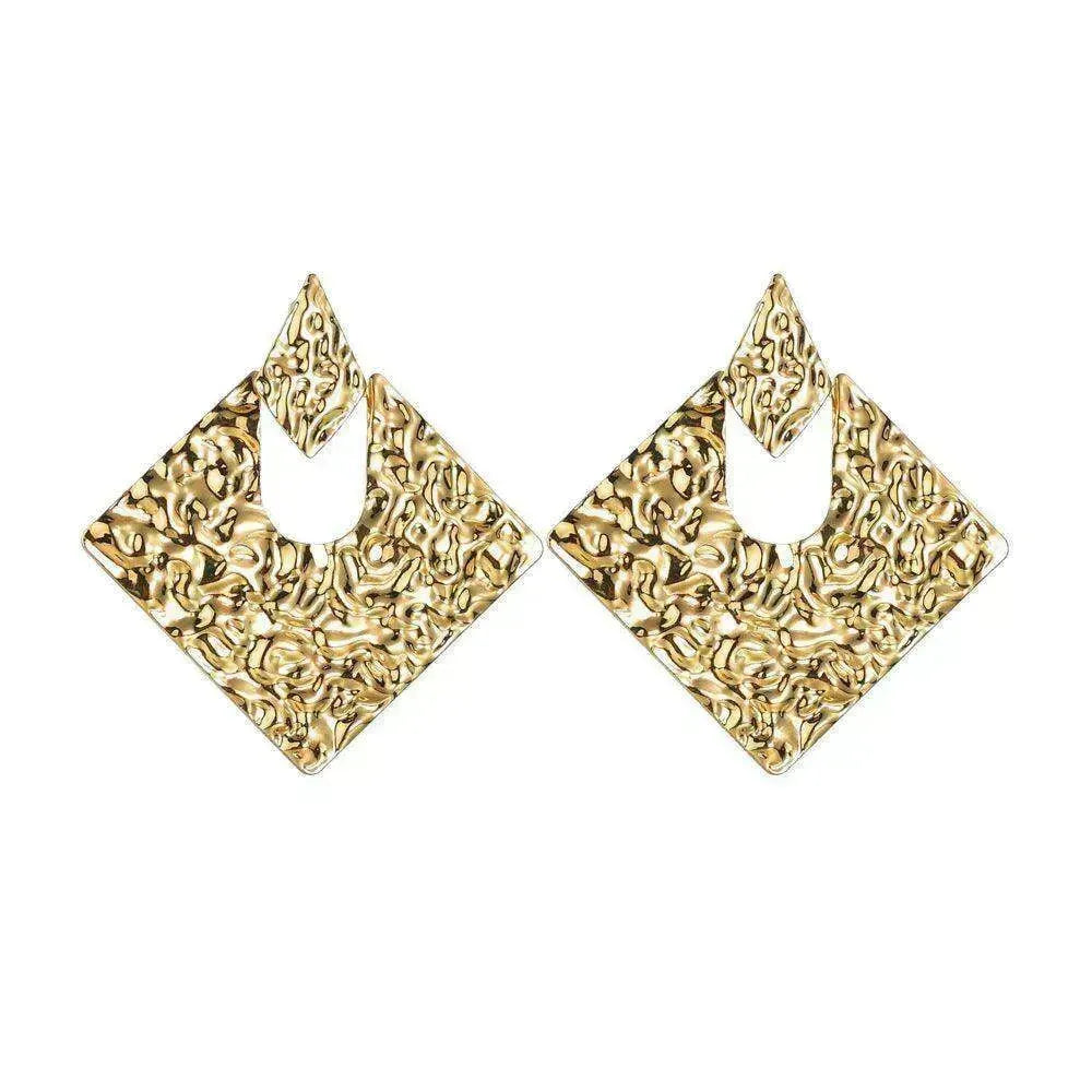 Personality Geometry Rhombus Irregular Alloy  Earrings