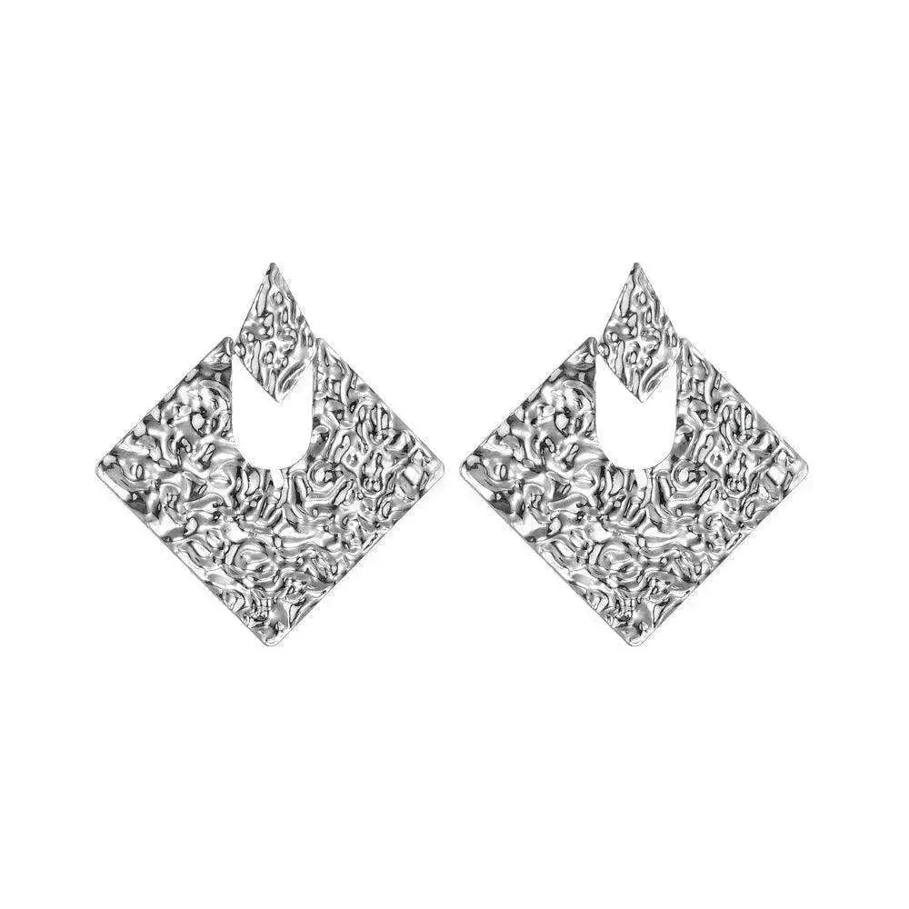 Personality Geometry Rhombus Irregular Alloy  Earrings