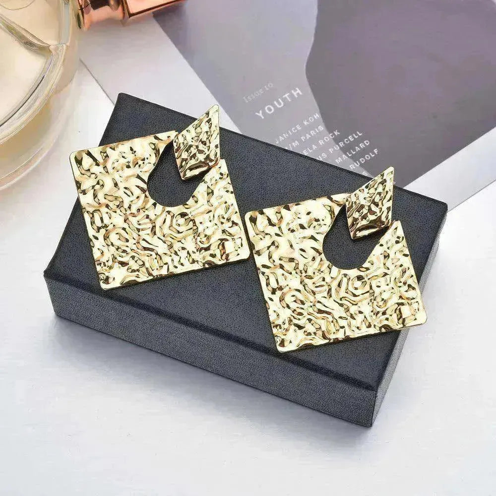 Personality Geometry Rhombus Irregular Alloy  Earrings