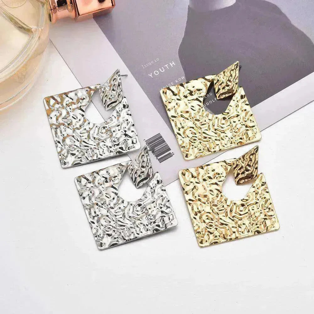 Personality Geometry Rhombus Irregular Alloy  Earrings