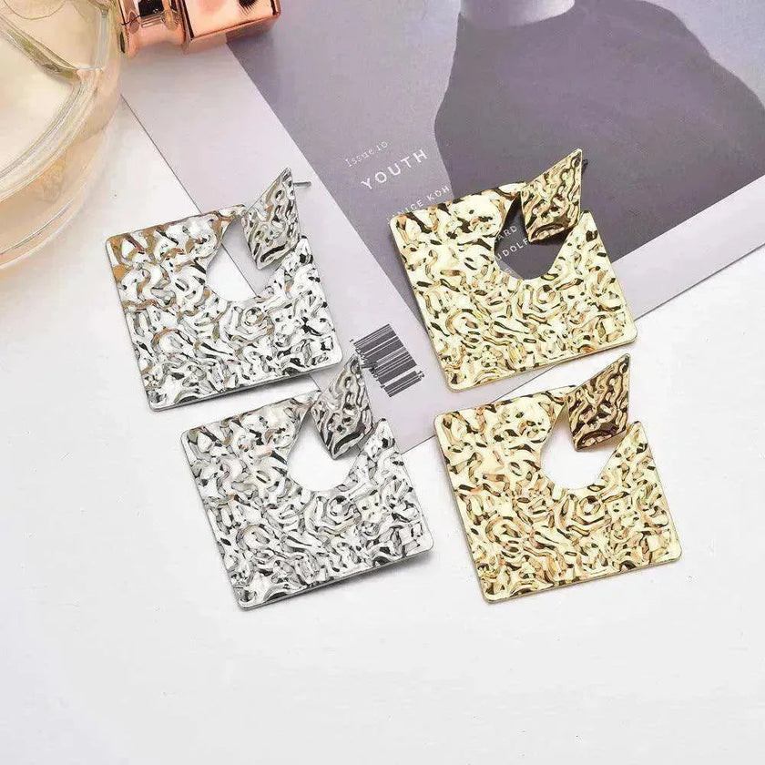 Personality Geometry Rhombus Irregular Alloy  Earrings