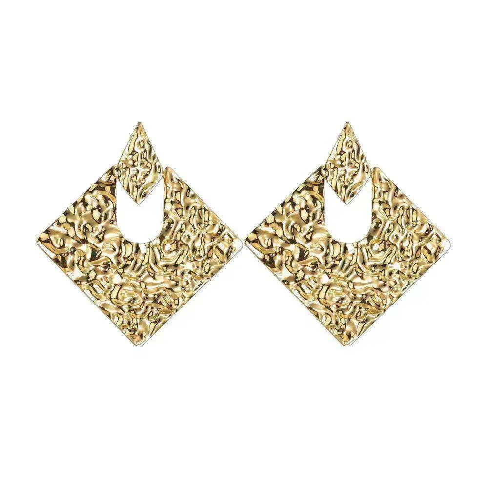 Personality Geometry Rhombus Irregular Alloy  Earrings
