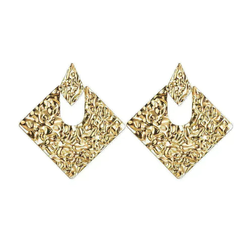 Personality Geometry Rhombus Irregular Alloy  Earrings
