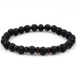 Men's Volcanic Stone Beaded Bracelet – Natural Stone & Crystal Accent