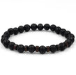 Men's Volcanic Stone Beaded Bracelet – Natural Stone & Crystal Accent